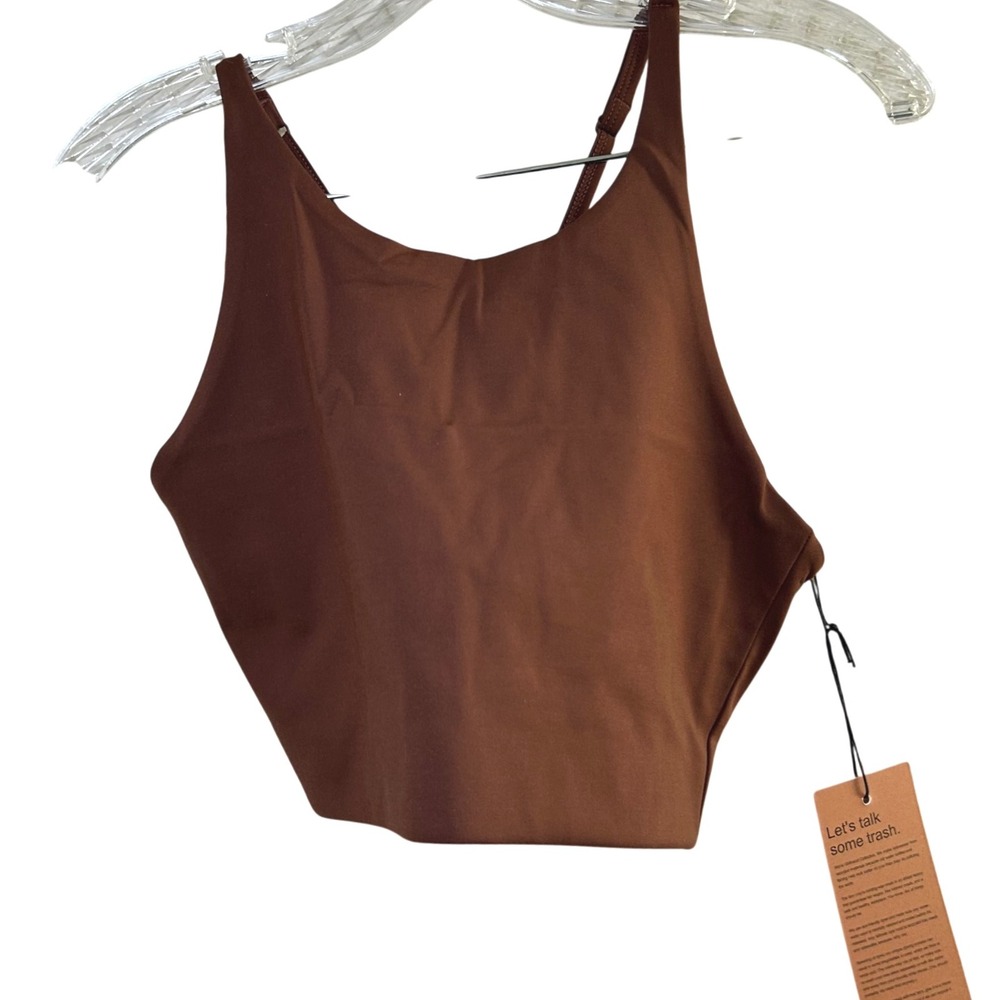 NWT Girlfriend Collective Brown Racerback Sports Bra Crop Top Size L active